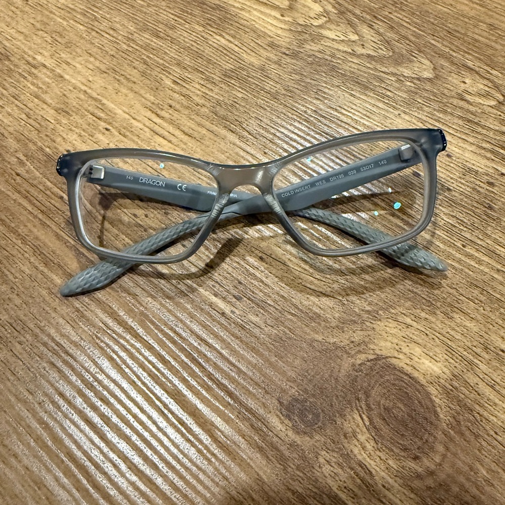 DRAGON COLD INSERT WES DR195 039 MATTE GRAY FRAMES ONLY EYEGLASSES 53-17-140